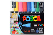 Uni POSCA Paint Markers, Medium Tip (PC-5M), Set of 8