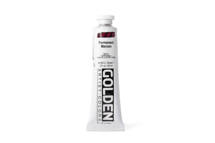 Golden Heavy Body Acrylics, Permanent Maroon, 2 oz. Tube