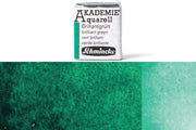 Schmincke - Akademie Watercolor Half Pan, #551 Brilliant Green - St. Louis Art Supply