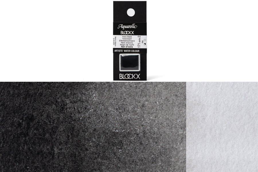 Blockx - Blockx Watercolor Half Pan, #171 Ivory Black - St. Louis Art Supply