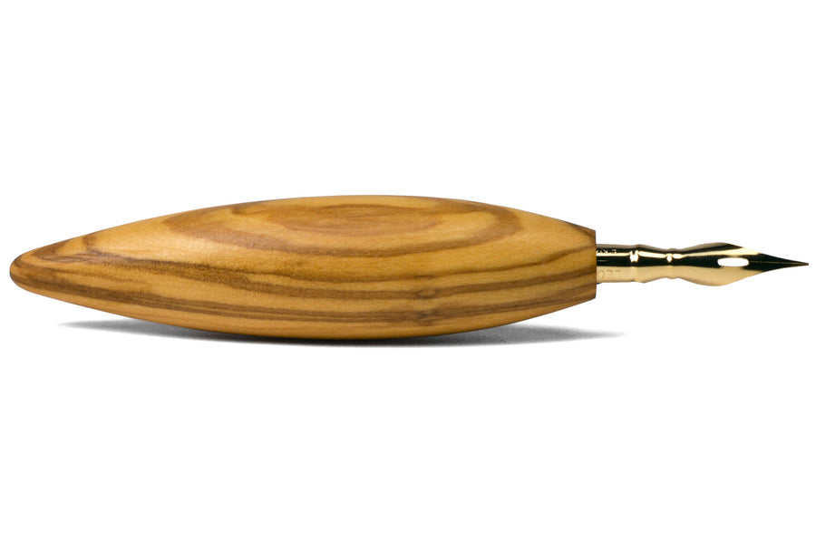 Bullet Pen Holder, Olive Wood, with Leonardt #30 Nib
