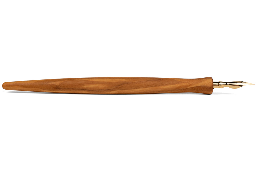 Curve Pen Holder, Olive Wood, with Leonardt #30 Nib