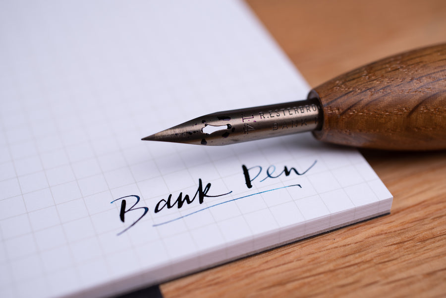 Bullet Pen Holder, Aged Oak, with Leonardt #30 Nib