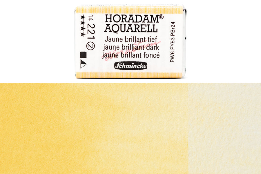 Schmincke - Horadam Watercolor Full Pan, #221 Jaune Brilliant Dark - St. Louis Art Supply
