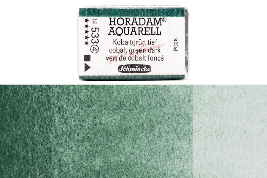Schmincke - Horadam Watercolor Full Pan, #533 Cobalt Green Dark - St. Louis Art Supply