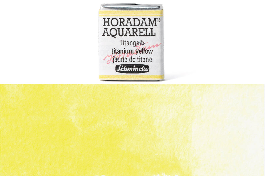 Schmincke - Horadam Watercolor Half Pan, #206 Titanium Yellow - St. Louis Art Supply