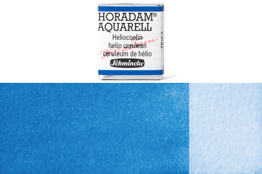 Schmincke - Horadam Watercolor Half Pan, #479 Helio Cerulean - St. Louis Art Supply