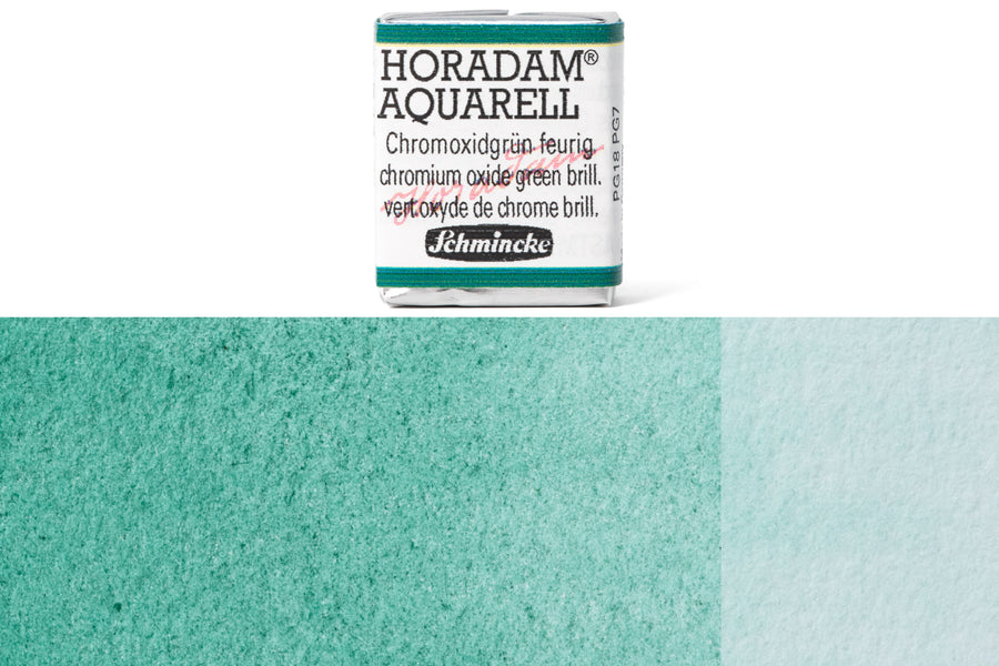 Schmincke - Horadam Watercolor Half Pan, #511 Chromium Oxide Green Brilliant - St. Louis Art Supply