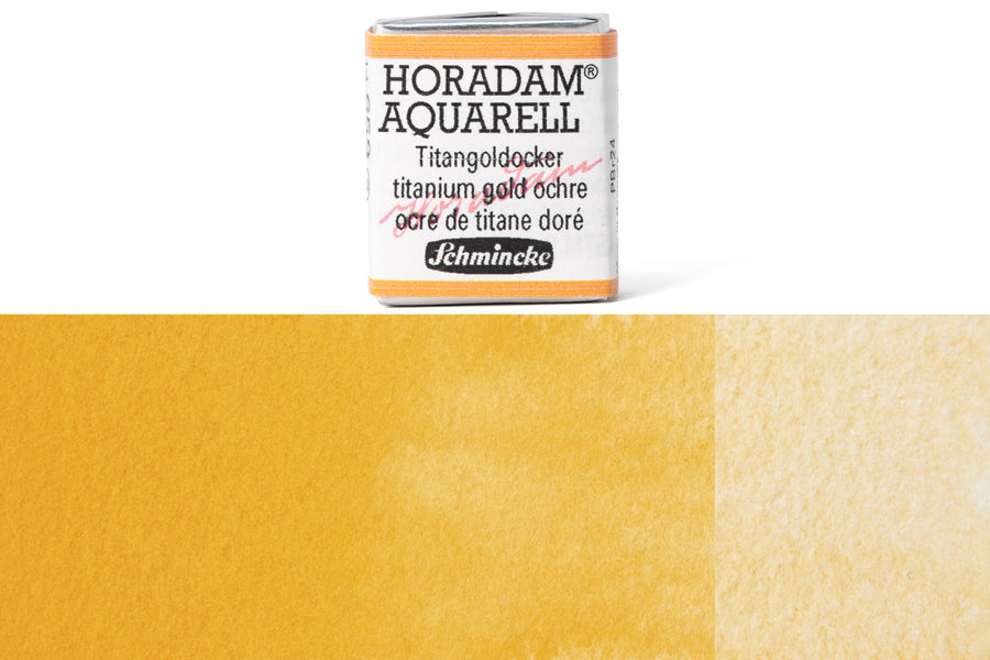 Schmincke - Horadam Watercolor Half Pan, #659 Titanium Gold Ochre - St. Louis Art Supply