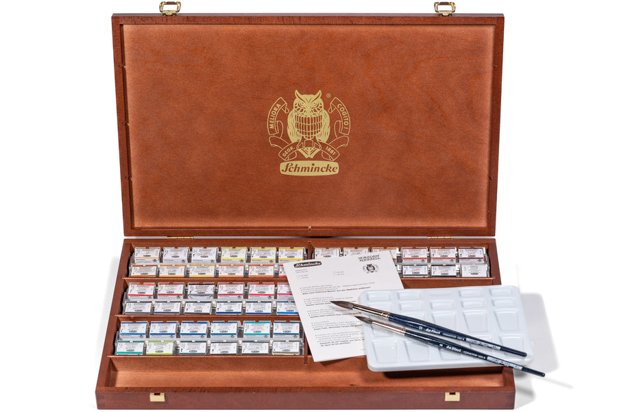 Schmincke Horadam Watercolors, Luxury Wood Box Set