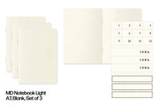 MD Notebook Light, A7 Blank, Set of 3