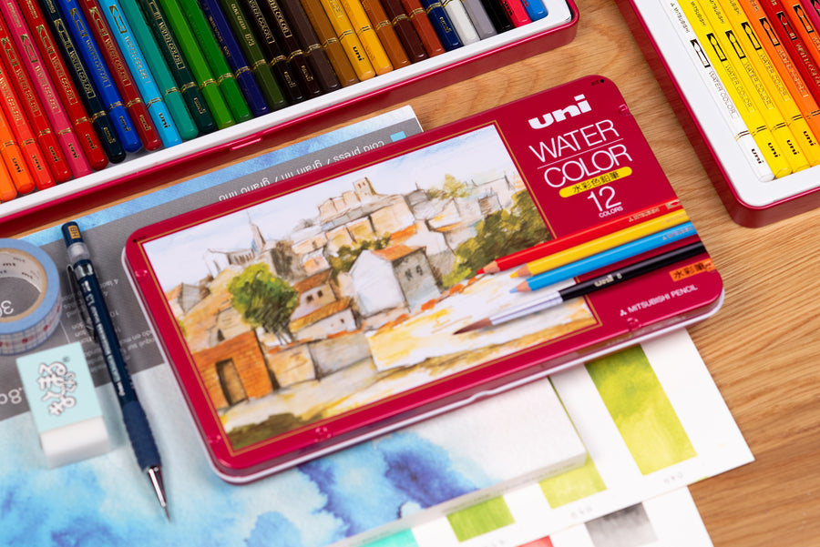 Mitsubishi Pencil Co. - Uni Watercolor Pencils, Set of 12 - St. Louis Art Supply