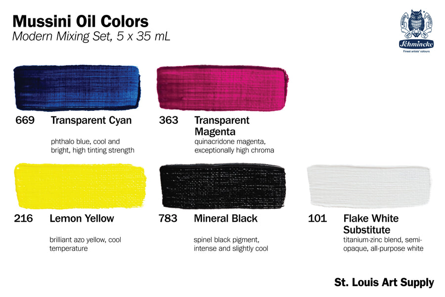 Schmincke - Mussini Oil Colors, Modern Mixing Set - St. Louis Art Supply