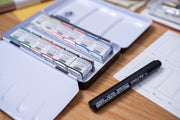 Horadam Watercolors, Set of 12 Half Pans with Travel Brush