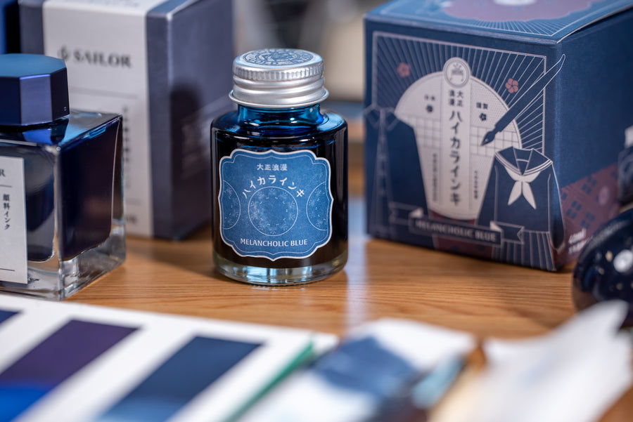 Teranishi - Taisho Roman Fountain Pen Ink, Melancholic Blue - St. Louis Art Supply