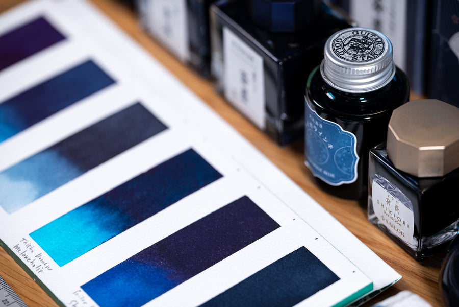 Teranishi - Taisho Roman Fountain Pen Ink, Melancholic Blue - St. Louis Art Supply