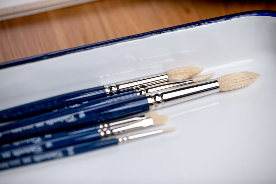 Setola Extra Short-Handled Bristle Brushes, Series 394 (Filbert)