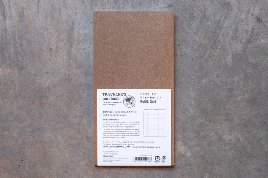 Traveler's Notebook Refill #002: MD Paper, Grid, Regular Size - St. Louis Art Supply