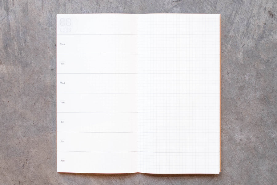 Traveler's Notebook Refill #019: Free Diary Weekly + Memo, Regular Size - St. Louis Art Supply