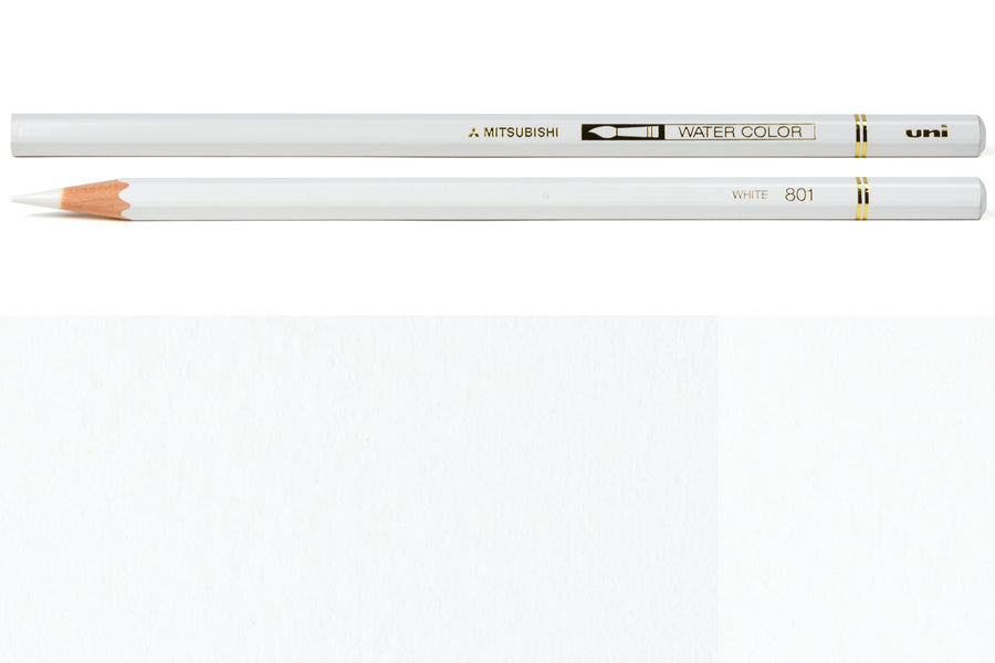 Uni Watercolor Pencils, #801 White