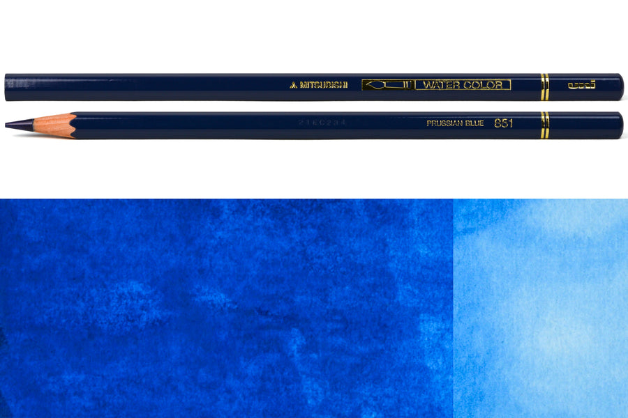Uni Watercolor Pencils, #851 Prussian Blue